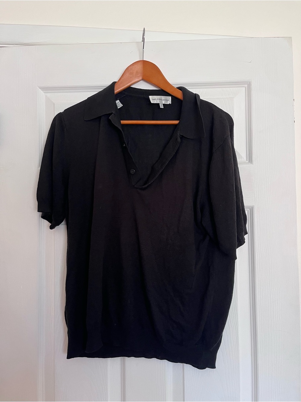 Saks Fifth Avenue • Black Short-Sleeve Polo